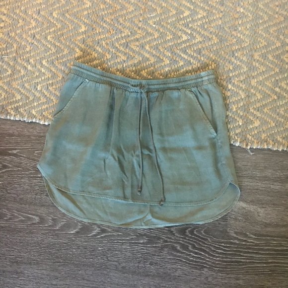 Anthropologie Cloth & Stone | Green Boardwalk Tencel Skirt (L) - Picture 3 of 6